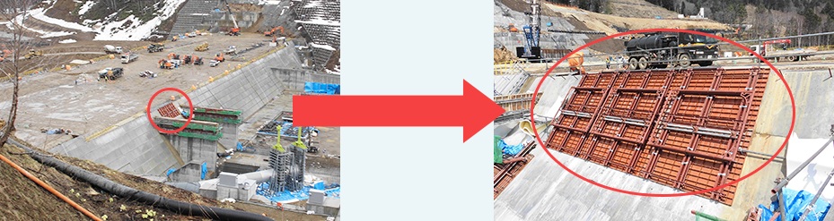 型枠の設置状況