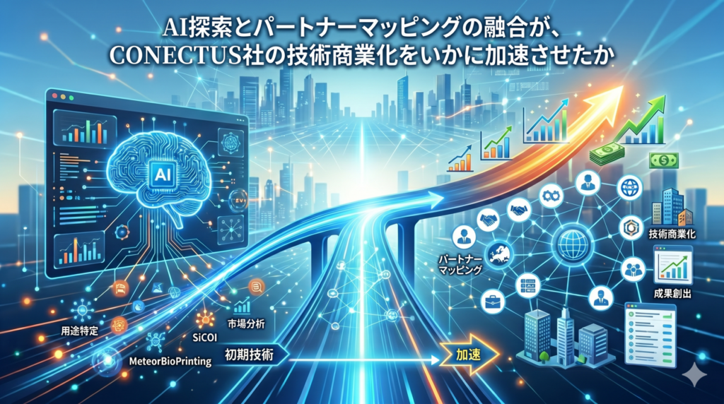 AI探索とパートナーマッピングの融合が、CONECTUS社の技術商業化をいかに加速させたか