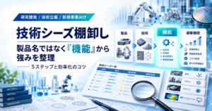 技術シーズの棚卸しとは？自社技術の強みを「機能」から整理する5ステップと効率化のコツ