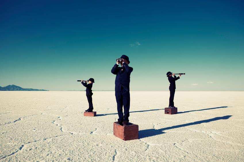 men with binoculars and spyglasses