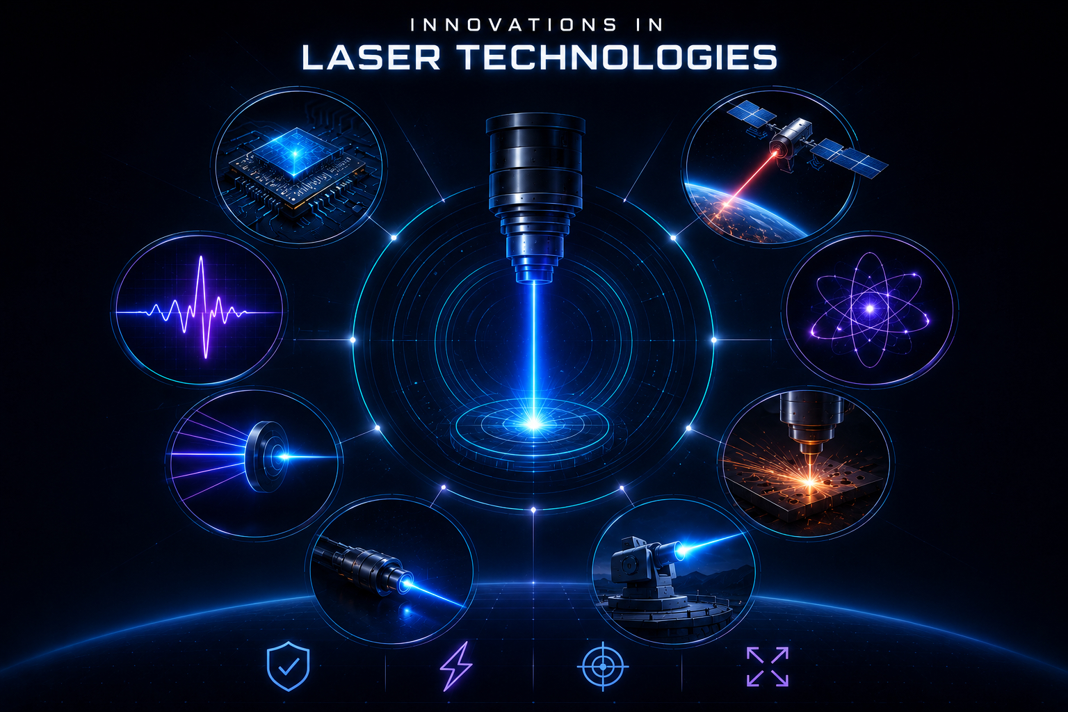 Key innovations in photonics, laser and hybrid optical RF networks
